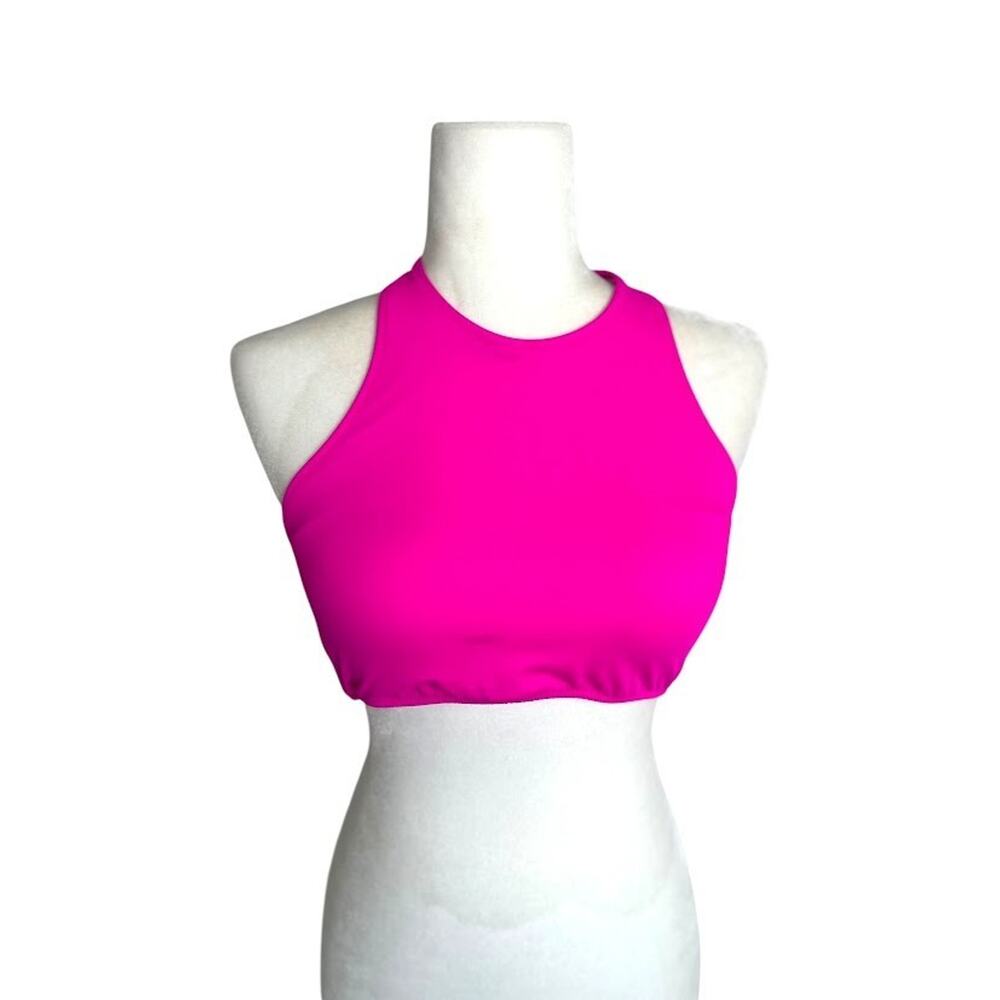 Victoria's Secret Swim Halter Tankini Bikini Built In Bra Pink Size Medium Beach